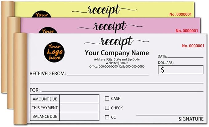 Personalized Invoice Book Custom 2 Part/3 Part Receipt Book Quote Estimate by BFHEFGSUU