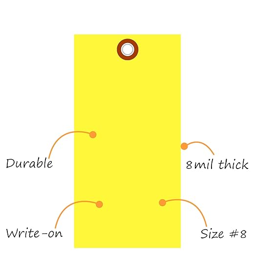 SmartSign 6.25 x 3.125 inch “Yellow” Blank Tyvek Shipping Tags - Image 3
