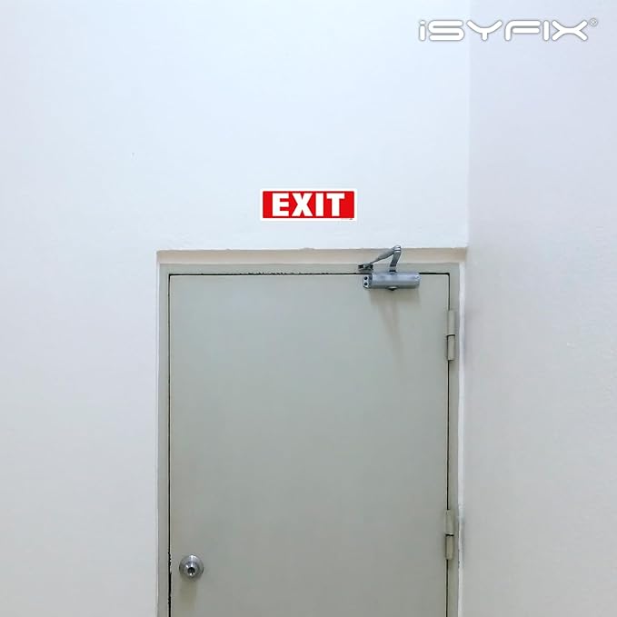 iSYFIX Exit Signs Stickers – 12 Pack 12x4 Inch – Premium Self-Adhesive Vinyl - Image 6