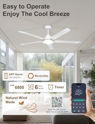 ohniyou 60'' industrial ceiling fan with light for showing dimensions