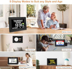 ssini digital calendar dementia alarm clock with day, side view