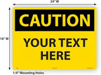 Custom OSHA Style Caution Sign 18" x 24" Plastic Sign, Customizable "Your Text - Image 6