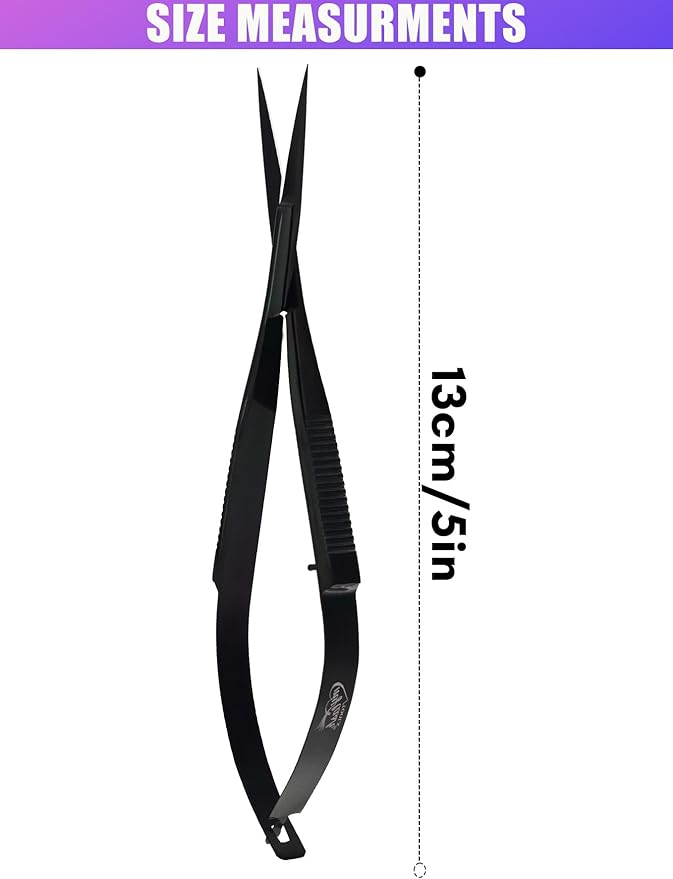 Cross Edge Spring Scissors 5 Inch straight Stainless Steel Precision Eyebrow & - Image 4