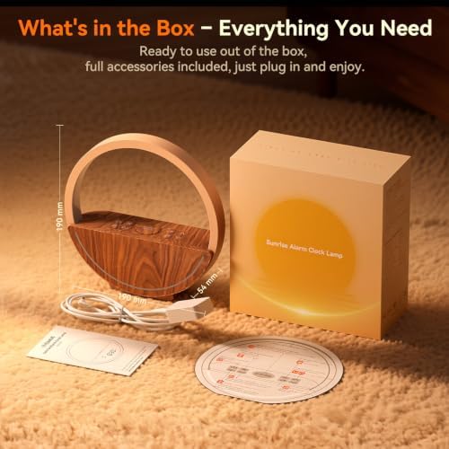 vivilumens sunrise alarm clock with sound machine &, view 9
