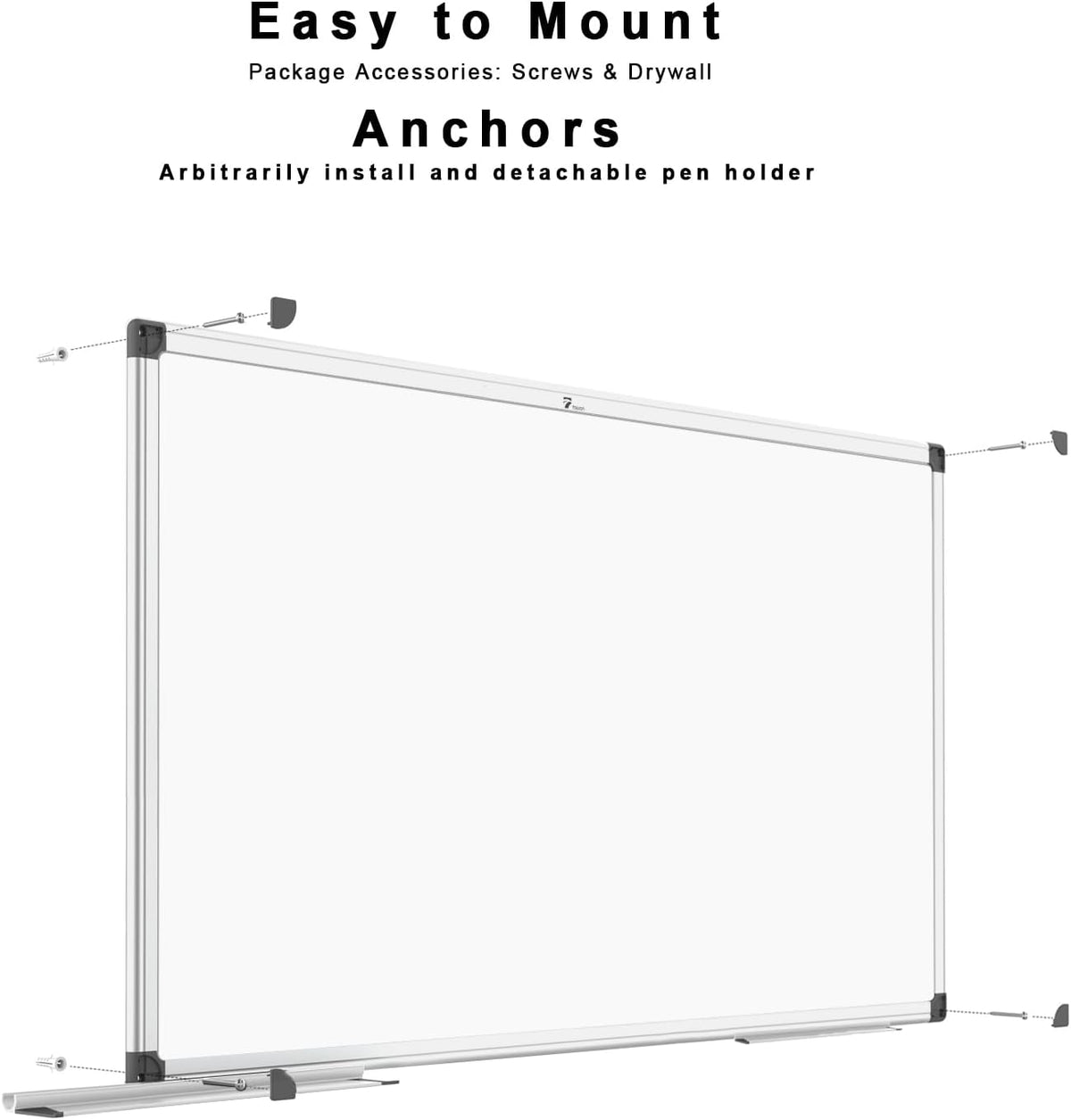 TOWON Magnetic Dry Erase Board 72x40 in, Aluminum Frame, Silver Border