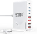 530W USB C Charger Block, 8-Port USB C Charging Station GaN IV Travel by SMSASOEO