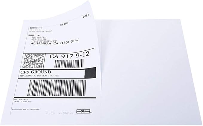 BESTEASY 200 Round Corner Half Sheet Self Adhesive Shipping Labels - Image 4