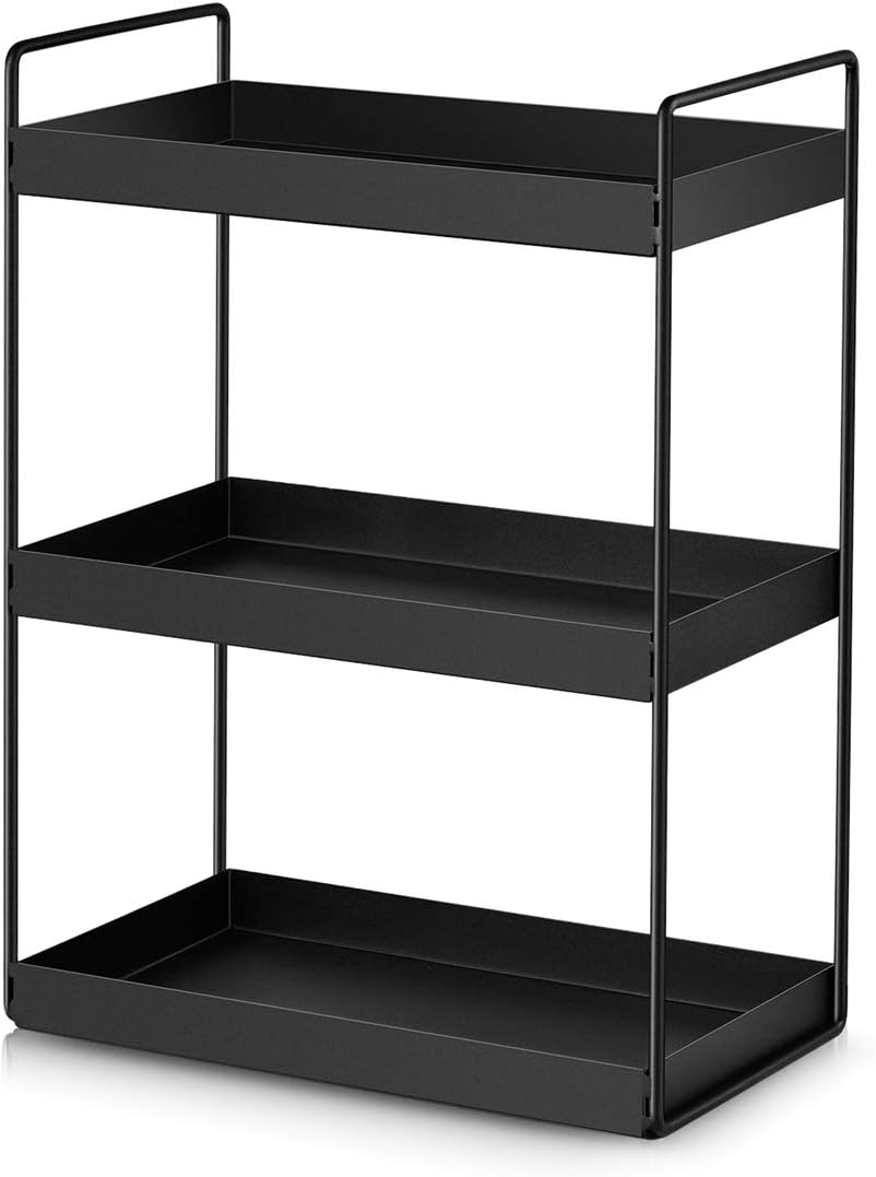 3-Tier Bathroom Countertop Organizer, Black, 12.2" L x 6.7" W x 16....