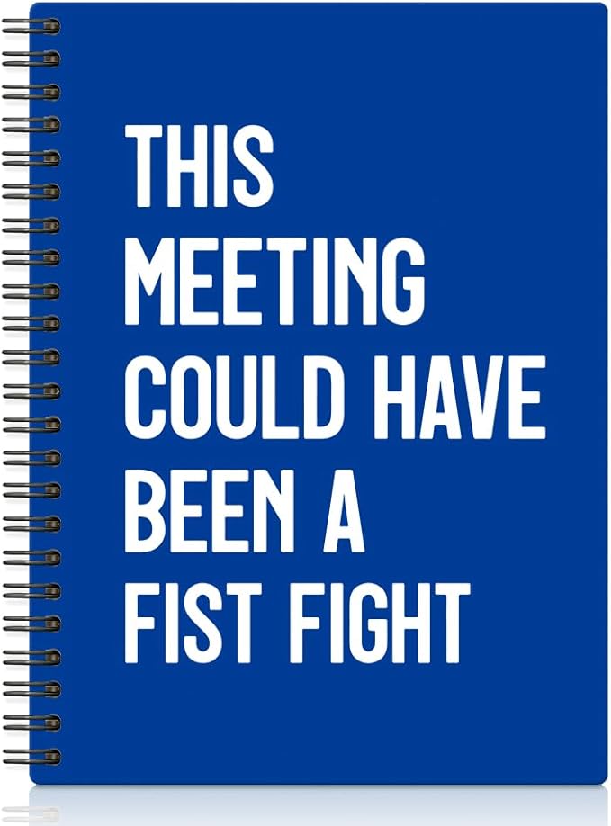 XQLZY This Meeting Could Have Been A Fist Fight Klein Blue Spiral Notebook by XQLZY