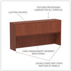 Alera alera Valencia Series Hutch with Doors, 4 compartments, 70.63w x 15d x 35.38h, Medium Cherry