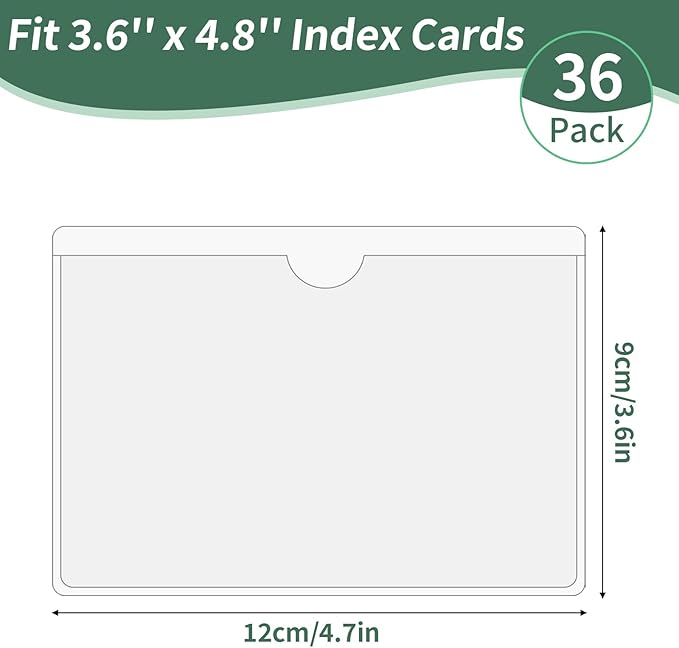 NIUBIER Storage Bin Labels, 36 Pack 3x4.5 Index Card Holder, Removable Tote - Image 2