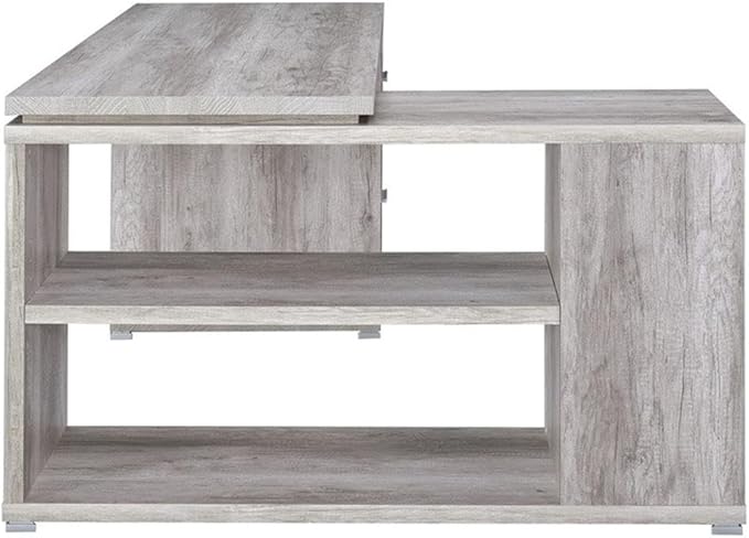 Pemberly Row L Shape Corner Storage Desk in Grey Driftwood, Letter/Legal File - Image 5