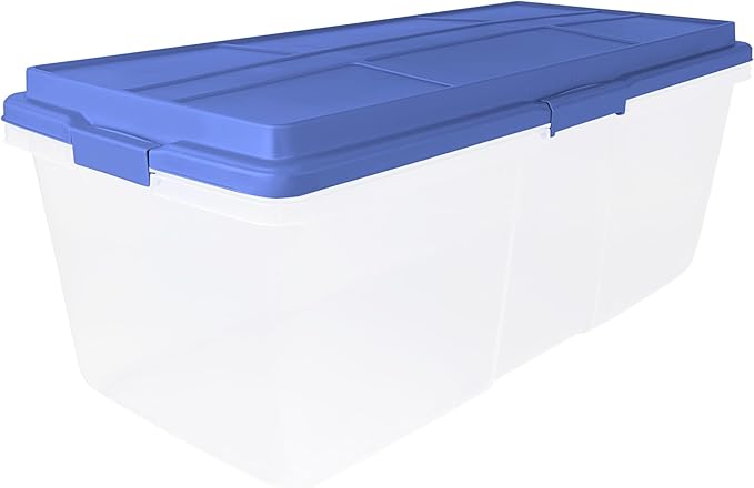 113 Qt Large-Capacity Clear Plastic Stackable Storage Bin by Unknown