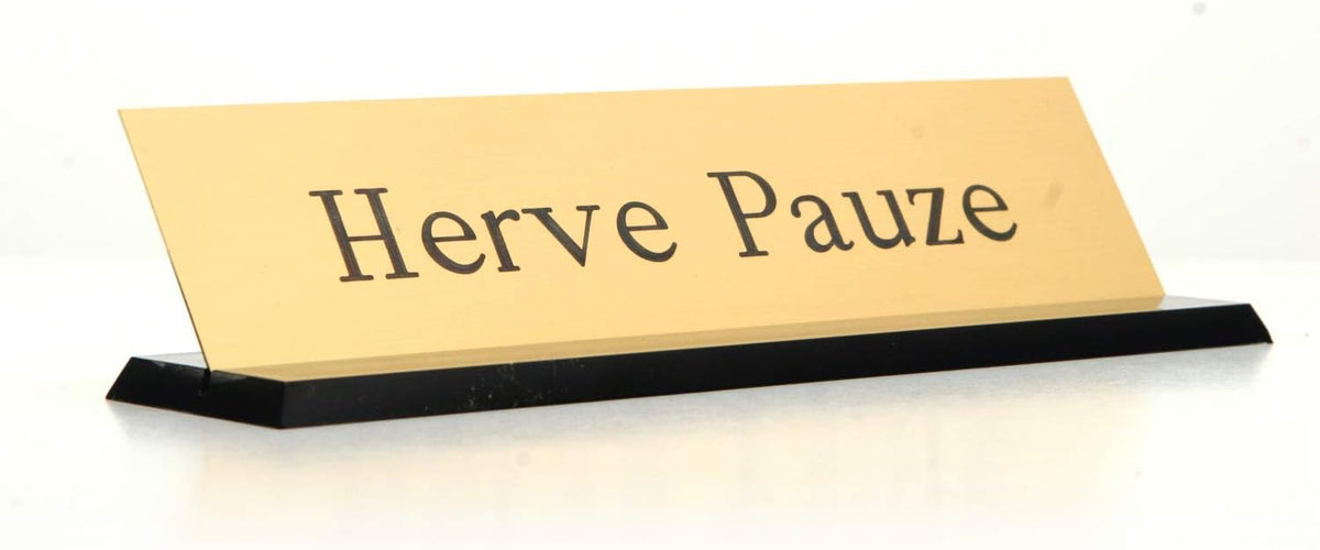 SmartSign Brass Name Plate for Desk | Premium Engraved Nameplate