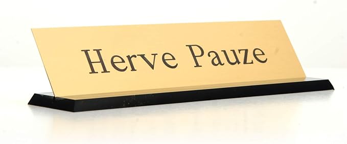SmartSign Brass Name Plate for Desk | Premium Engraved Nameplate by SmartSign
