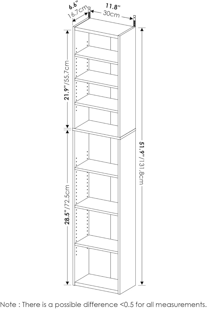 Furinno Indo DVD Shelf, 8-Tier CD Rack, Media Shelf - Image 3