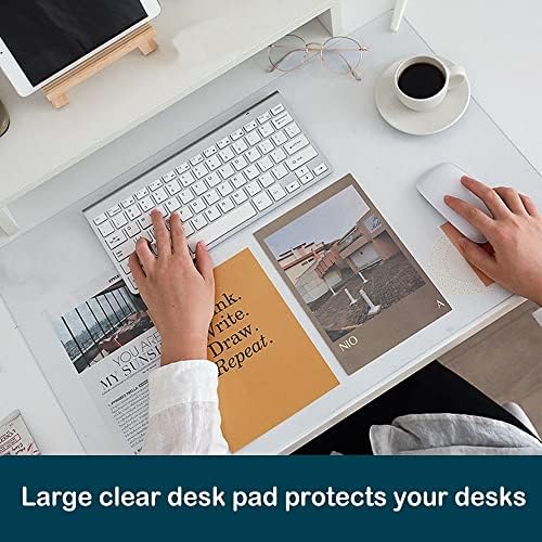 XL PVC Clear Desk Blotter Mat Protector Plastic Table Cover Mat Extra Large O...