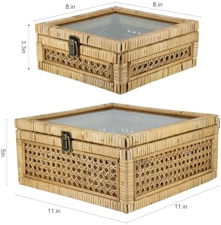 huaxin craft h rattan square box with lid shown in use