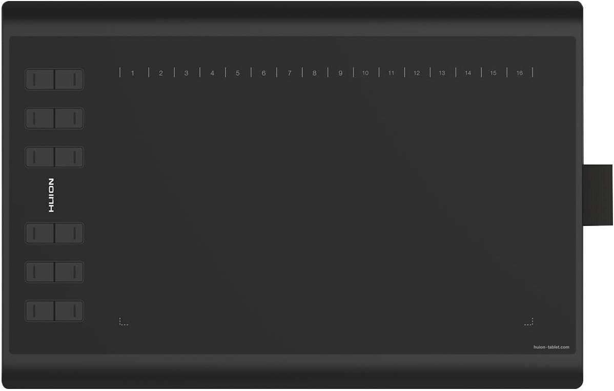 huion inspiroy h1060p graphics drawing tablet, 10 x shown in use