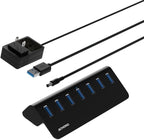 Achoro 7 Ports Powered USB HUB – 2nd Generation 10GB Super Speed External USB by ACHOROOfficial