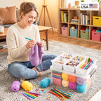 citylife 17qt clear craft organizers and storage box, close-up detail
