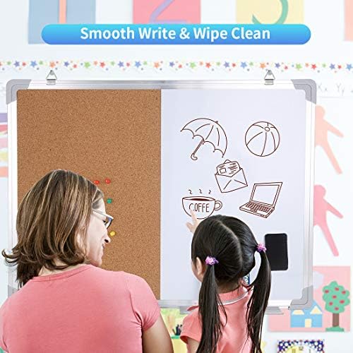 36x 24 '' Magnetic Dry Erase Board for wall Combo White Board Hanging...