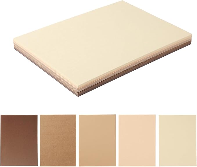 50 Sheets Colored Cardstock Paper 5 Colors, 250 GSM Heavy Card Stock by Topeen