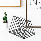 Sooyee 9 Slot Black Magazine Holder, Desktop File Sorter Organizer Triangle - Image 5