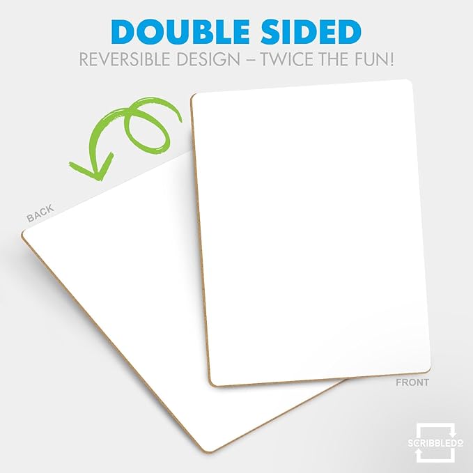 Set of 12 Small White Board Dry Erase Boards Classroom Pack Mini White Boards - Image 2