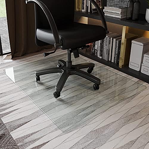 GLSLAND 36" x 46" Office Chair Mat for Carpet, Tempered Glass Floor...