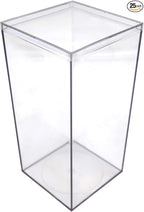 Set of 25 Acrylic Boxes with Lids, Made in USA, Display Cases by GaryPlasticPackaging