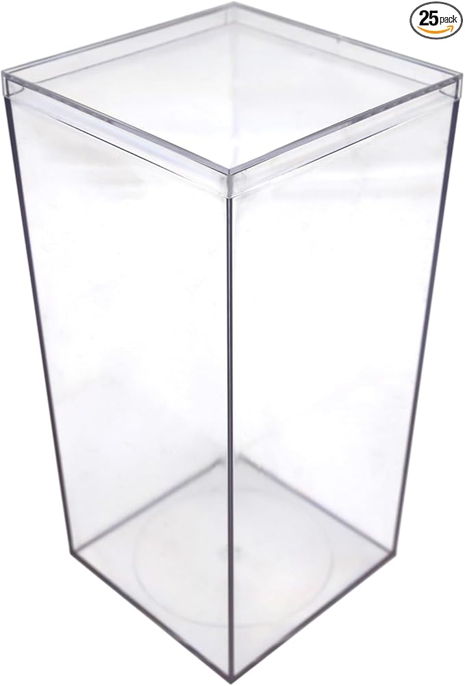 Set of 25 Acrylic Boxes with Lids, Made in USA, Display Cases by GaryPlasticPackaging