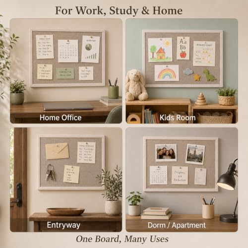 Framed Felt Bulletin Board 36x24 Large Office Wall Pin Board