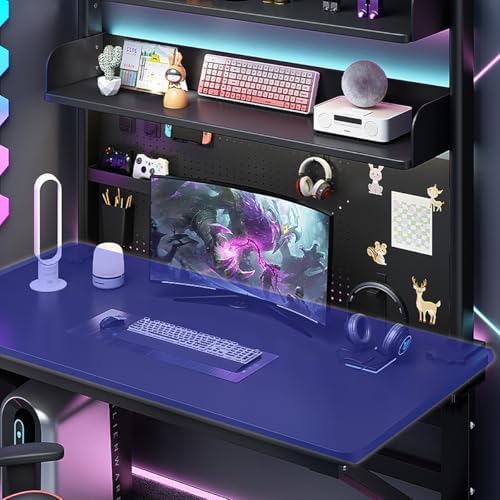 Clamp on Desk Shelf with Pegboard, Desktop Organization Bookshelf