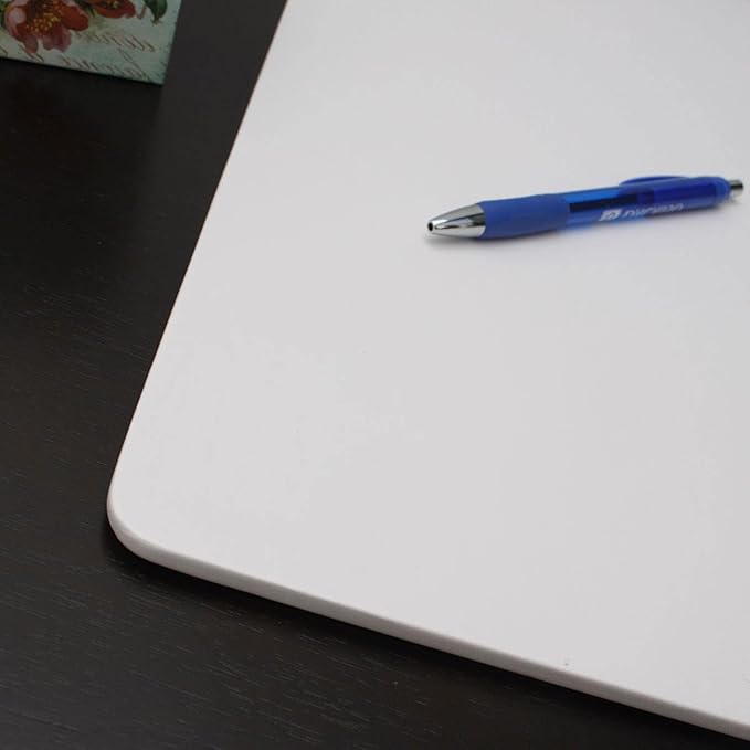 Dacasso 17" x 14" White Leatherette Luxury Conference Table Pad - Image 5