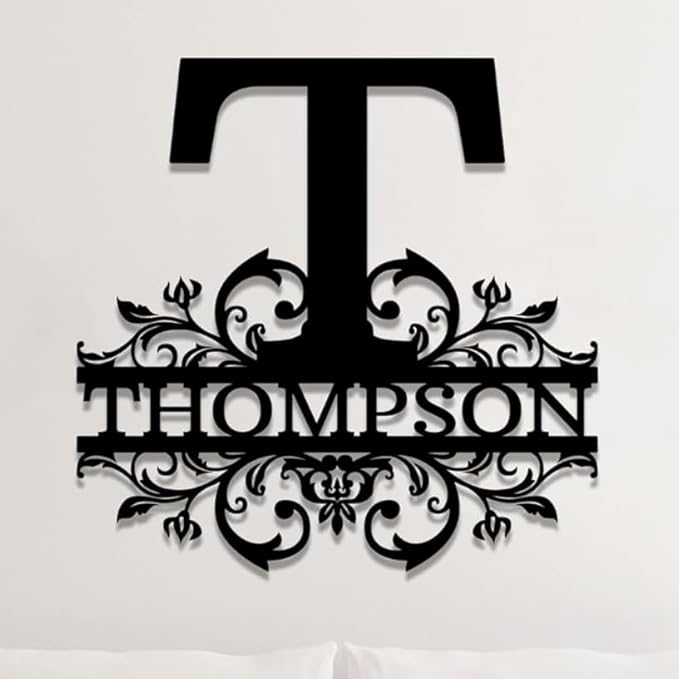Custom Metal Signs | Personalized Monogram Name Sign | Outdoor Wall Art by AVAGift