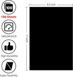 OcePor 100 Sheets Black Cardstock 8.5” x 11”, 65lb/180gsm Black Card Stock - Image 2
