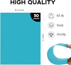 50 Pack Light Blue Cardstock 8.5 x 11 65lb Pastel Paper, Goefun Blue Card Stock - Image 2