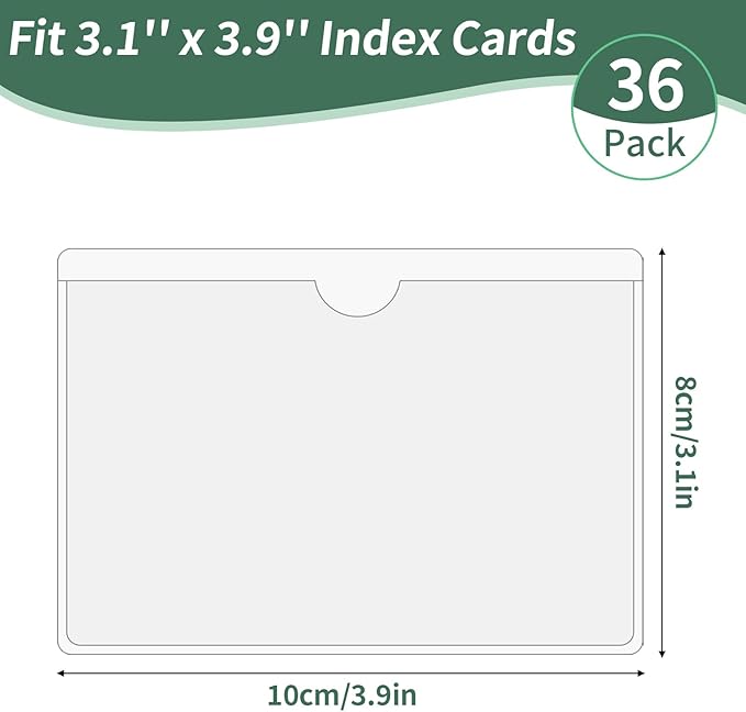 NIUBIER Storage Bin Labels, 36 Pack 3x3.5 Inches Index Card Holder, Removable - Image 2