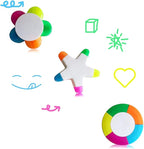 SunAngel 3 Pack Fluorescent Highlighter Pens Petals, Star Flower & Round Shape - Image 6
