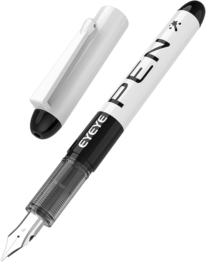EYEYE Disposable Fountain Pens, 8 Pack 3 Colors Fine Point Pens Stainless Steel - Image 4