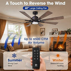 60 inch ceiling fan with light and remote on a desk or shelf