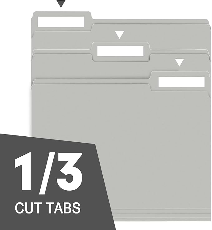 File Folder, RAZCC 100 Pack 1/3 Cut Tab File Folders Letter Size, Folders - Image 3