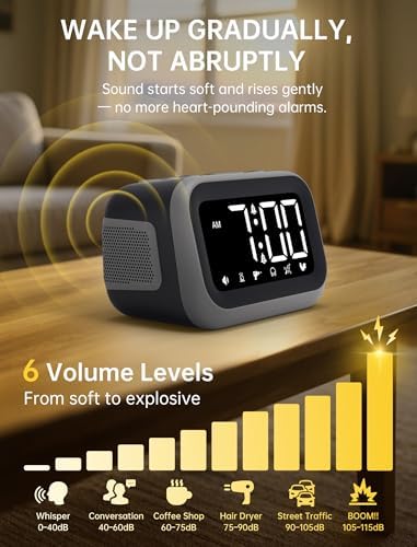 acedeck super loud alarm clock: 115db wake-up power on a desk or shelf