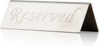 Reserved Sign - Brushed Stainless Steel Free Standing Table Top Compliance Sign - Image 4