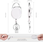 Retractable Badge Holder with Carabiner Reel Clip and Key Ring - Image 2