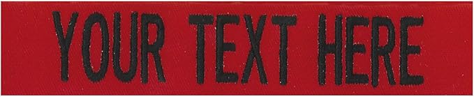 Custom Uniform Name Tapes Solid Colors. Red Fabric, 5 Inch Sew on by NORTHERNSAFARI