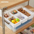 macopro 17qt clear plastic box craft storage bin showing dimensions