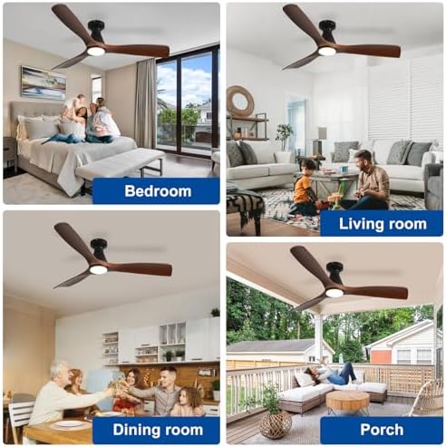 depuley 52-inch ceiling fans with lights: walnut 3, package contents