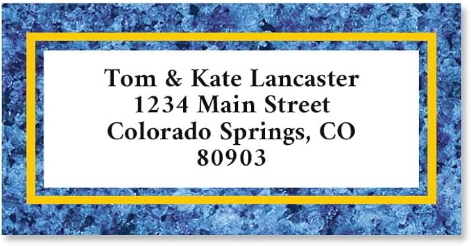 Blue Granite Personalized Border Return Address Labels- Set of 144 1-1/8" x by ColorfulImages